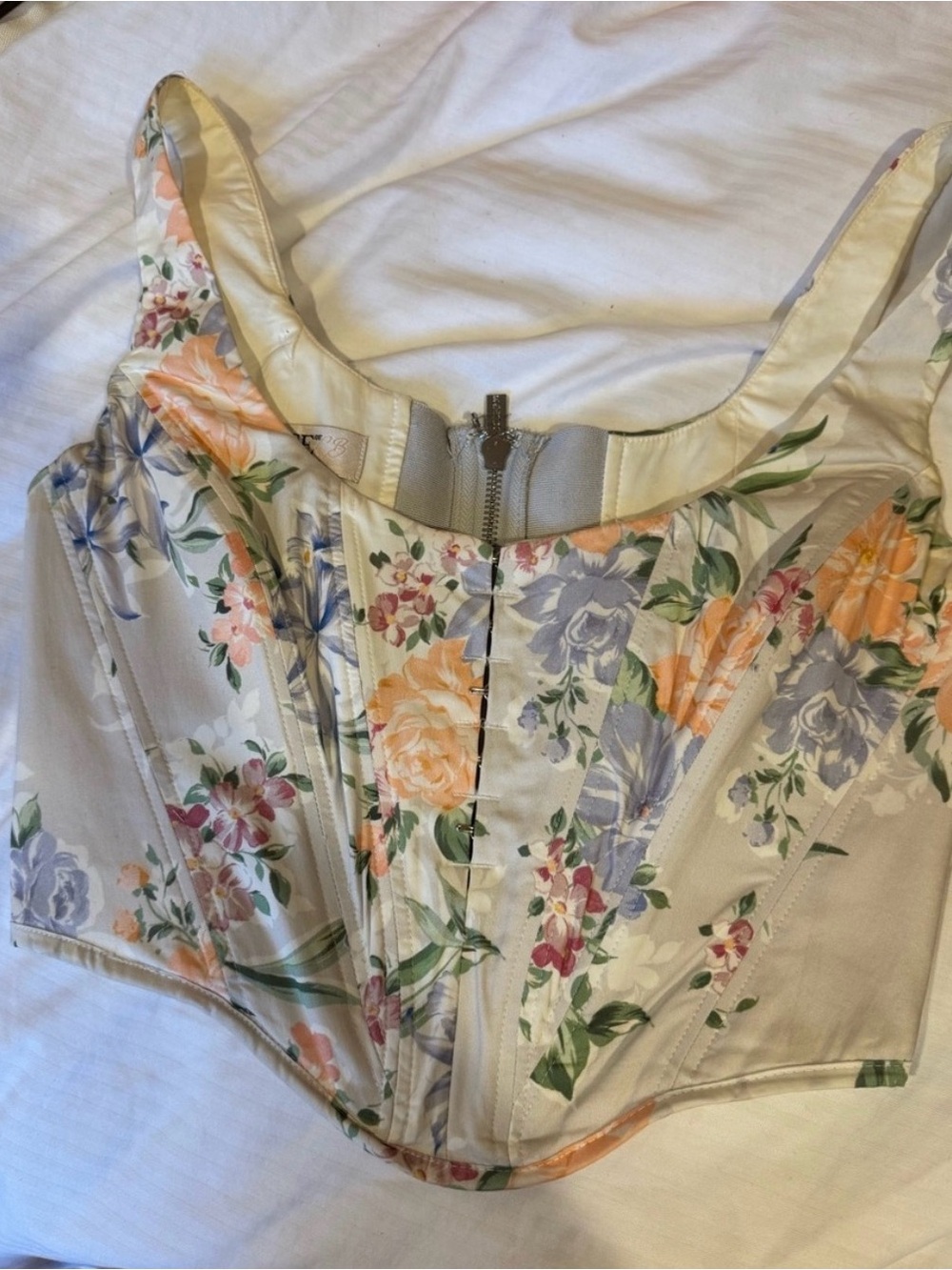 House of CB Cream Floral Corset with Pastel Blooms
